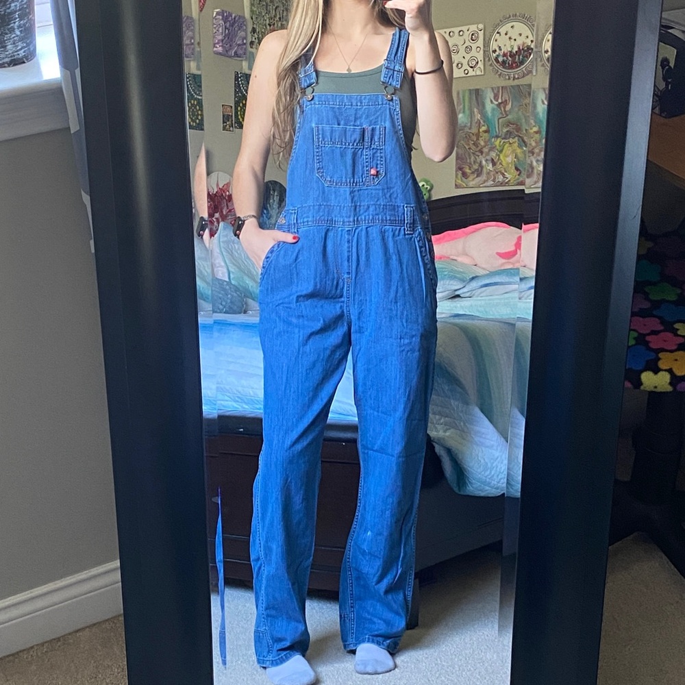 Dickies Women's Small Light Blue Classic Denim Jean Overalls